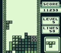 une photo d'Ã©cran de Tetris sur Nintendo Game Boy